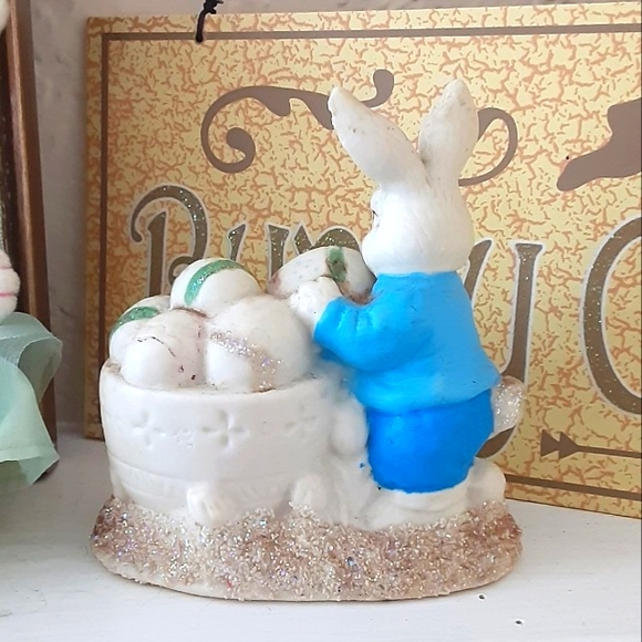 Charming Vintage Easter Bunny Figurine Decor - Picture 3 of 5